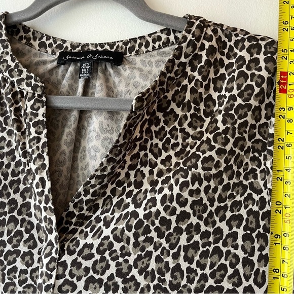 Jasmine & Juliana Leopard Print tunic top small animal print 3/4 sleeve blouse - Picture 6 of 11